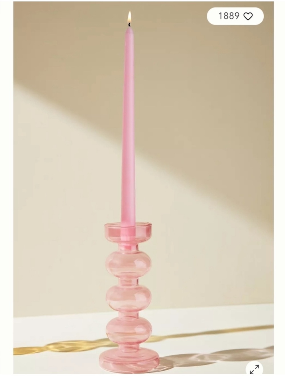 Anthropologie Delaney Glass Taper Candle Holder